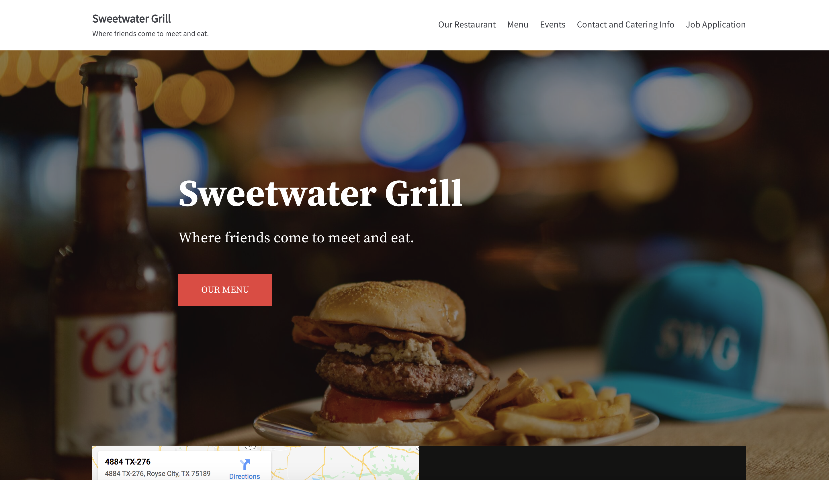 Sweetwater Grill new website